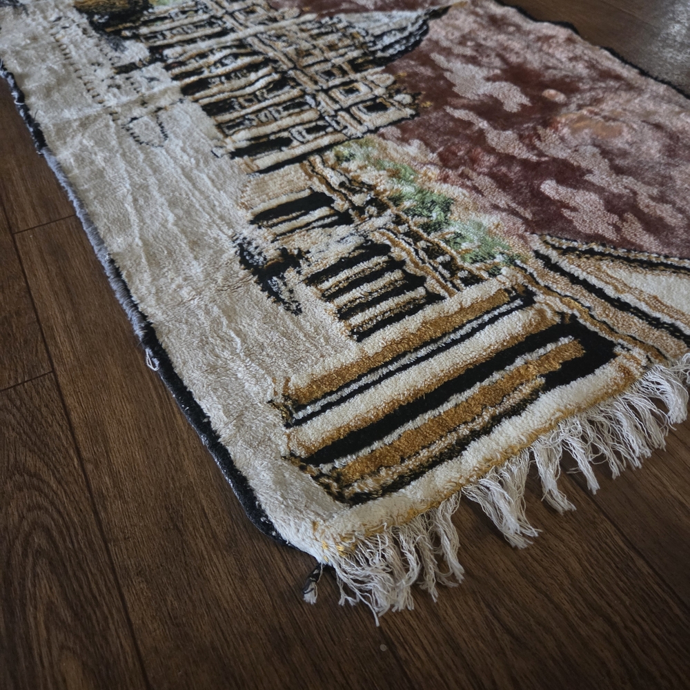 Vintage St. Peter’s Basilica Vatican Tapestry Wall Hanging Rug Rome Souvenir - Picture 3 of 11